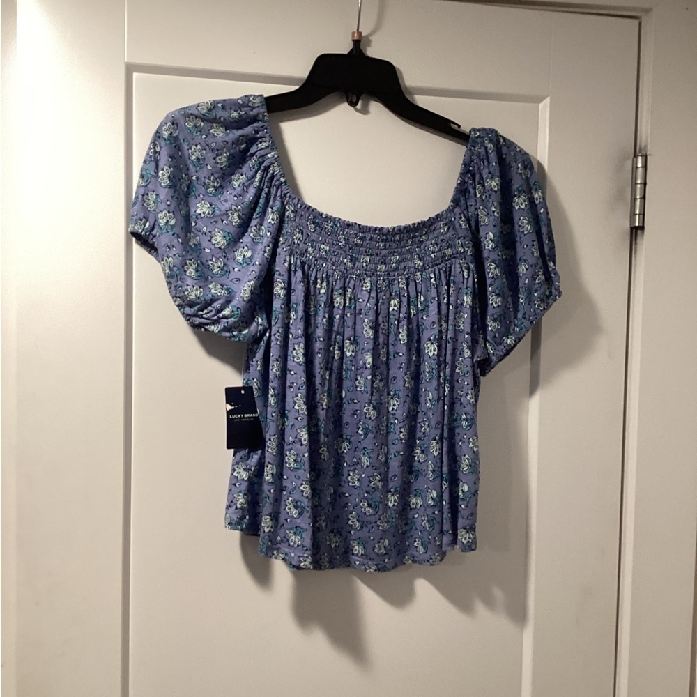 Nwt Lucky Brand Size M Square Neck‎ Printed Top - Picture 4 of 7